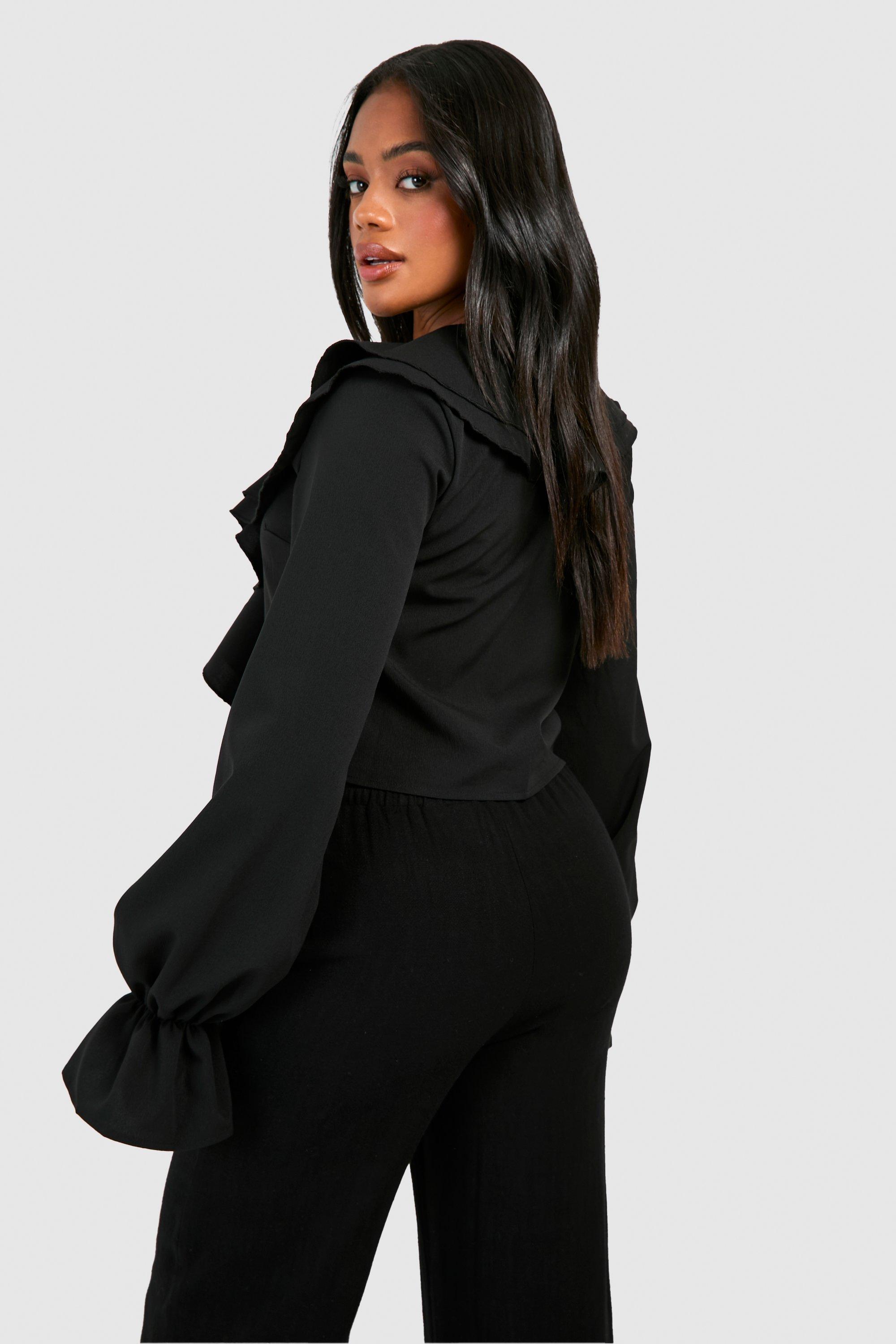 Ruffle Tie Front Blouse | boohoo
