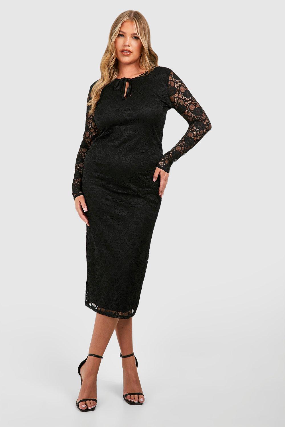 Casual plus size lace dress best sale