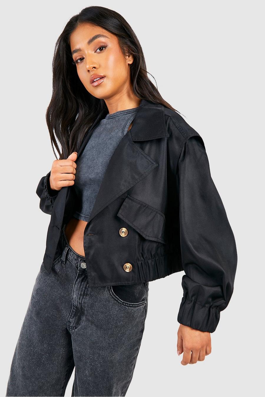 Petite - Trench court oversize, Black image number 1