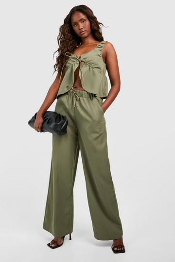 Wide Leg Cargo Pants khaki