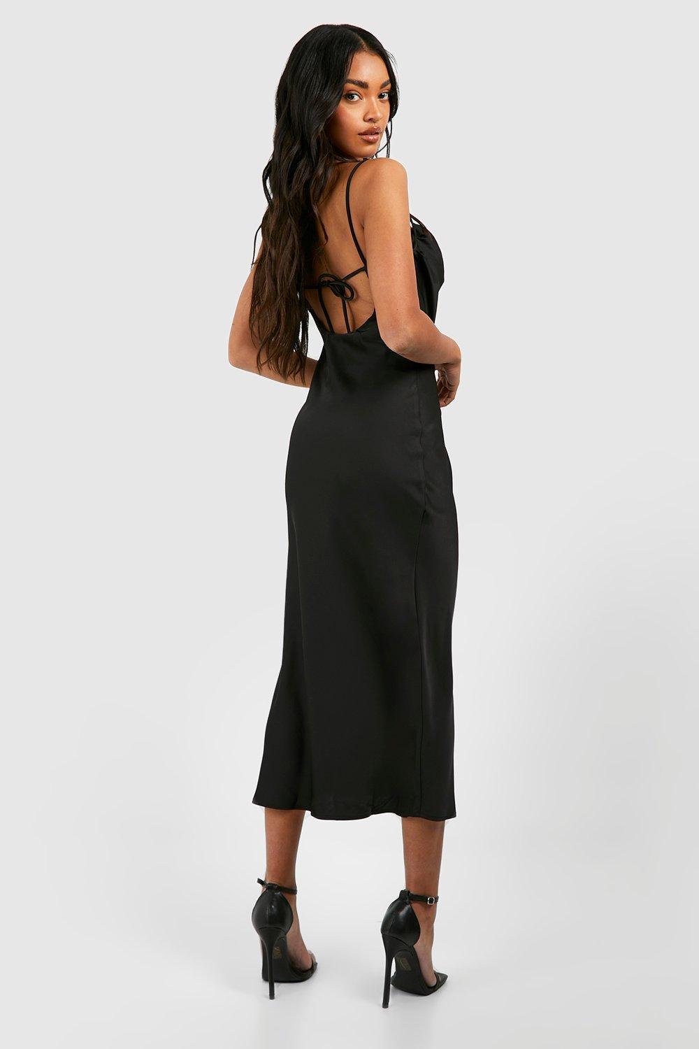 Slip satin hot sale midi dress