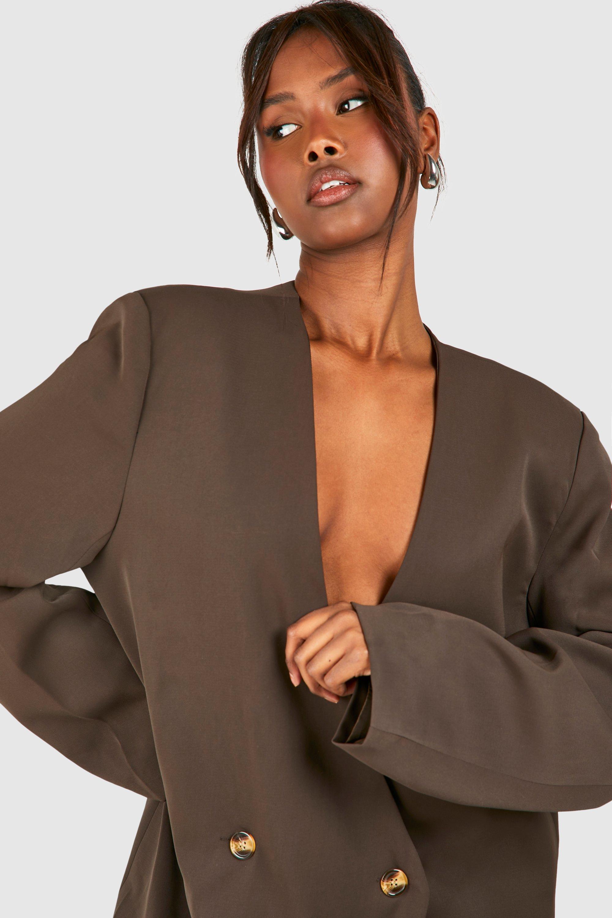 Robe blazer oversize sans col boohoo