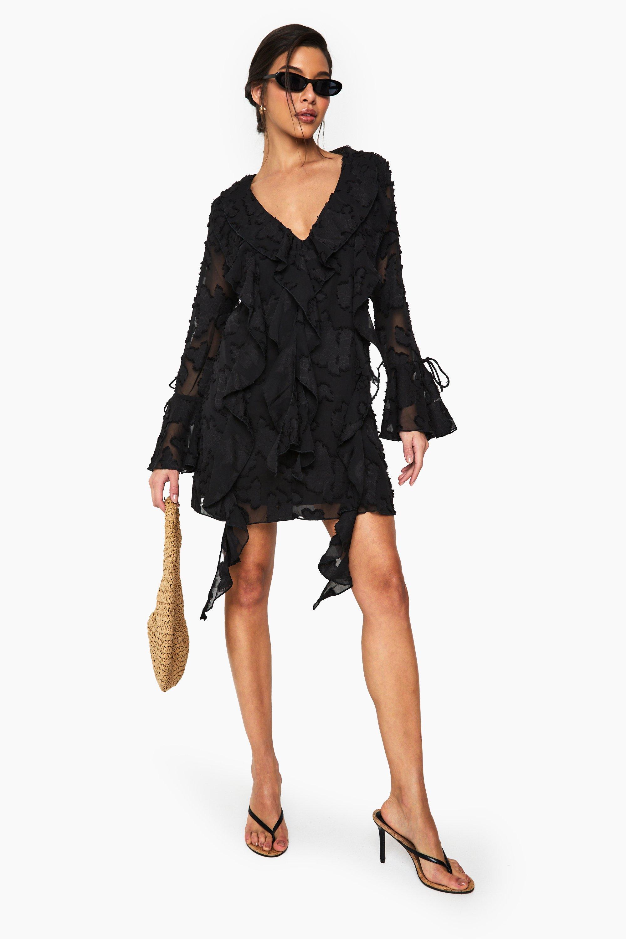 Robe noire fleurie hotsell
