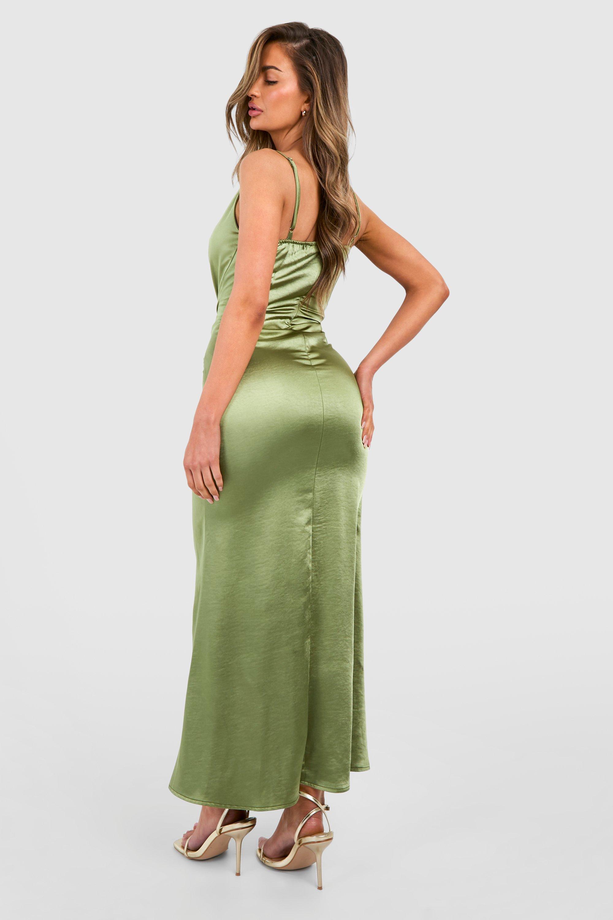 Satin Cowl Maxi Slip Dress