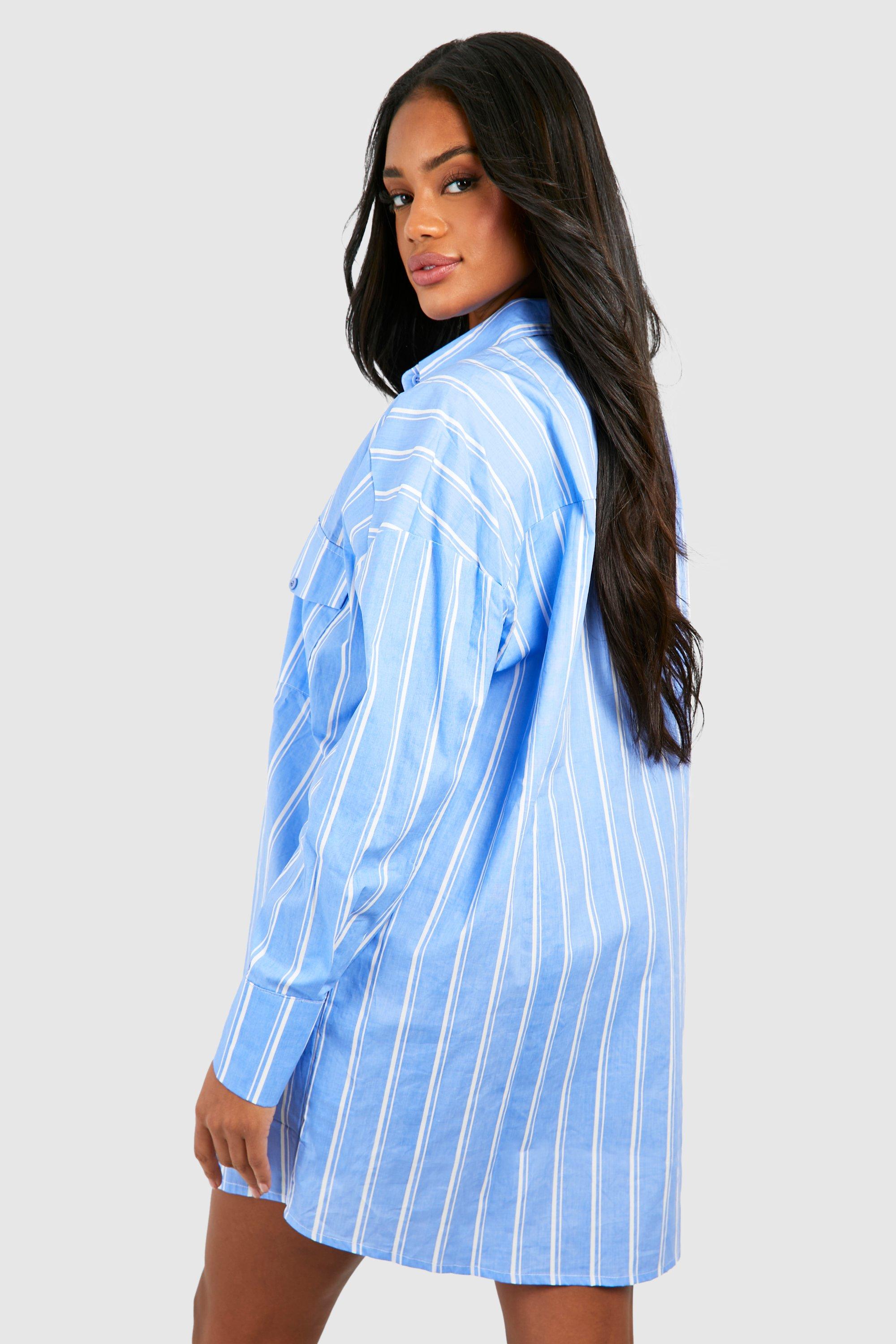 Blauwe 2025 blouse jurk