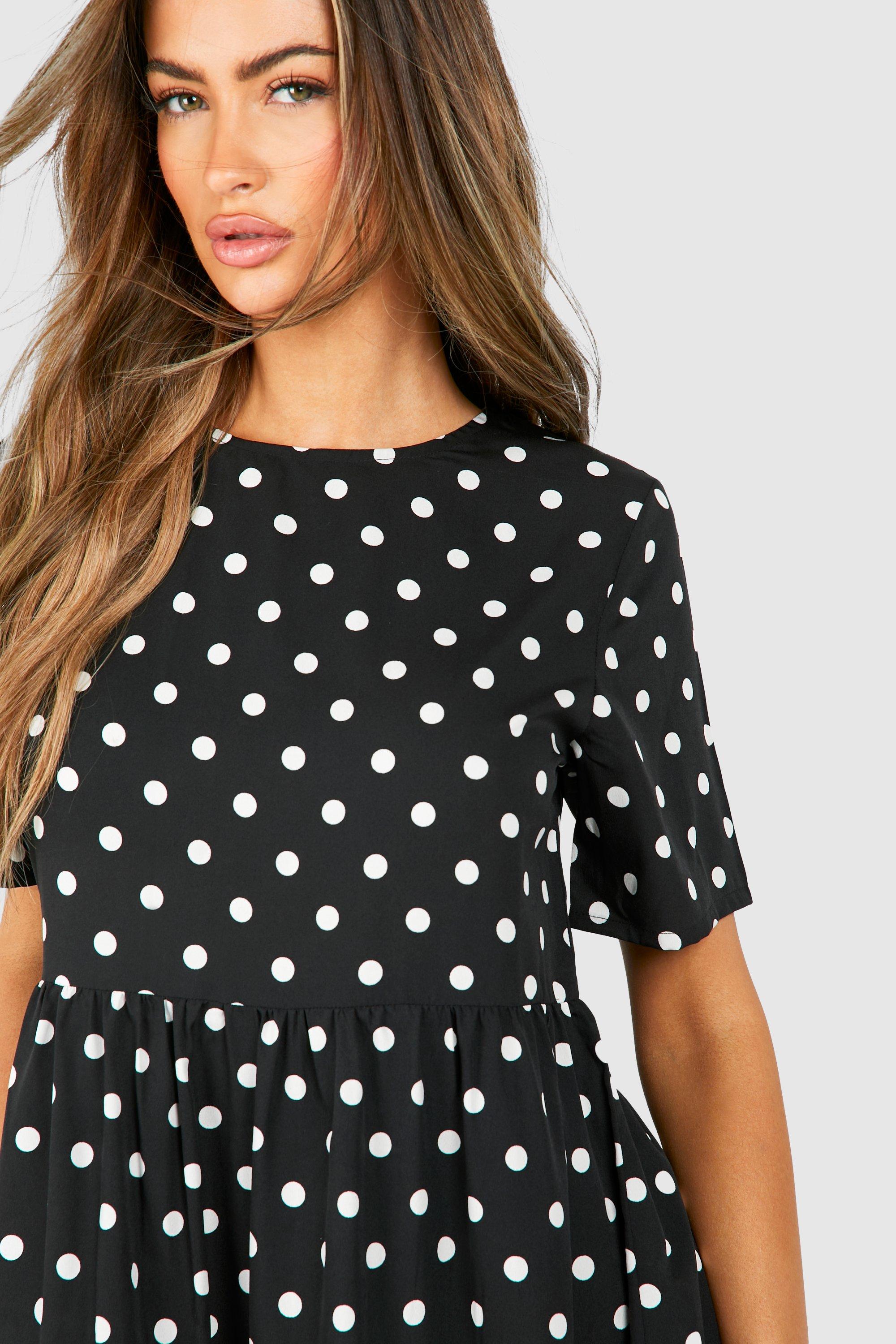 Polka dot smock dress best sale