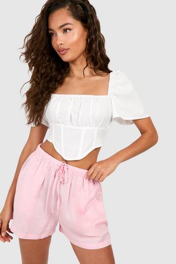 White Puff Sleeve Corset Top