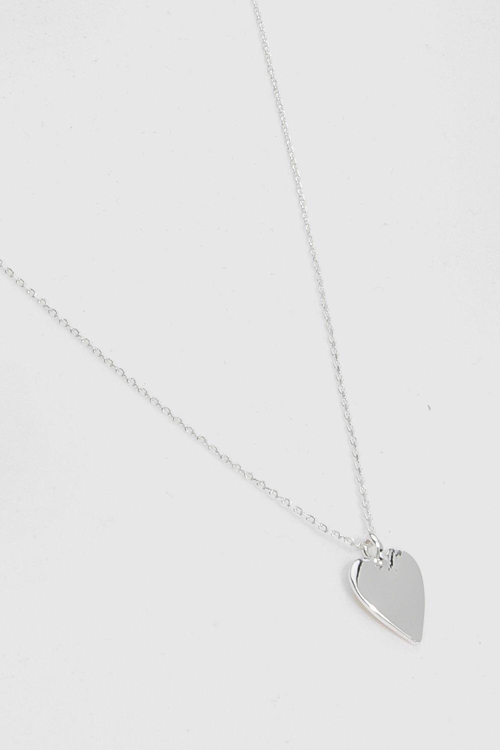 Ladies silver heart necklace new arrivals