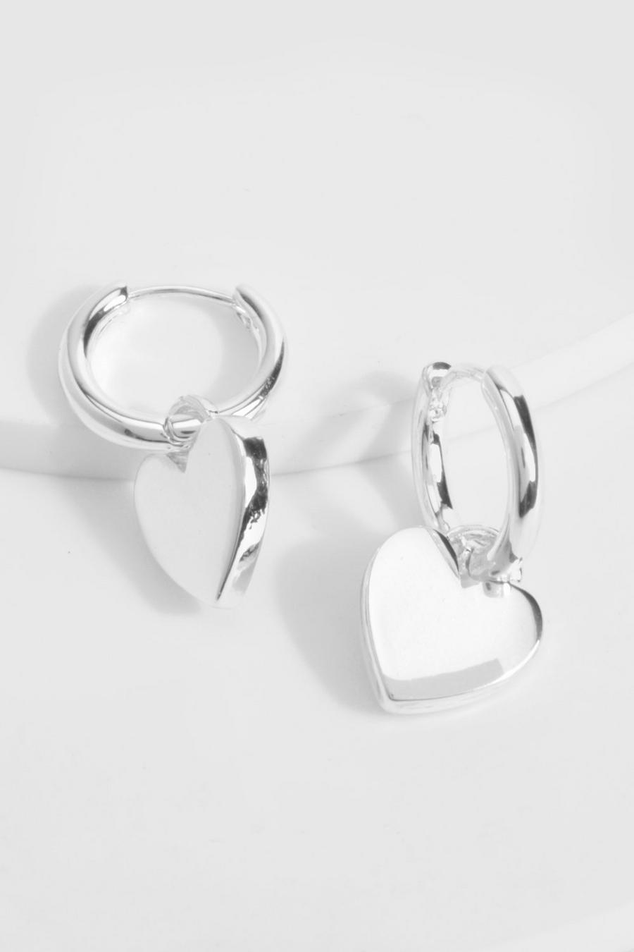 Silver Hoops örhängen med hjärtan image number 1