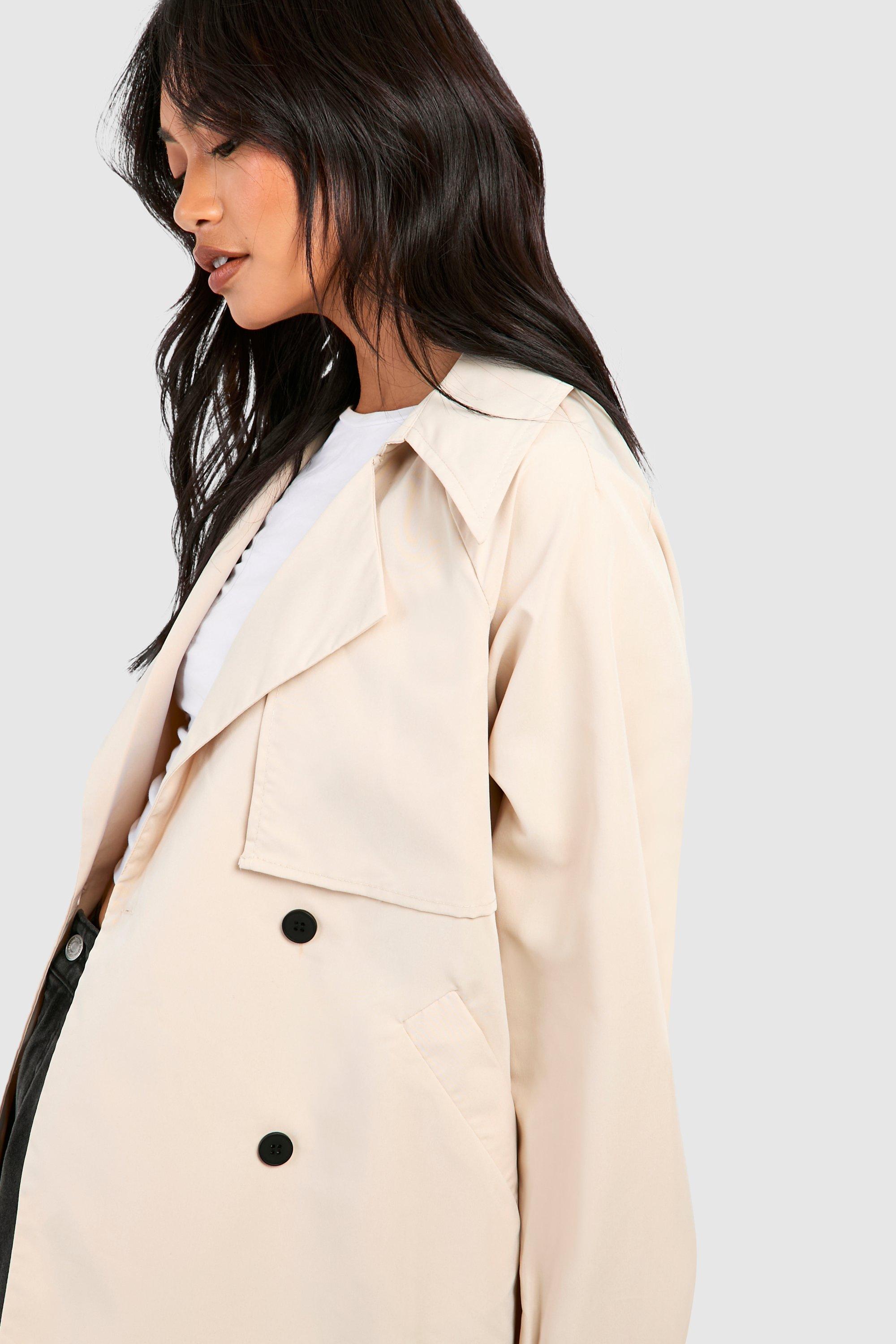 Cropped trench coat clearance womens