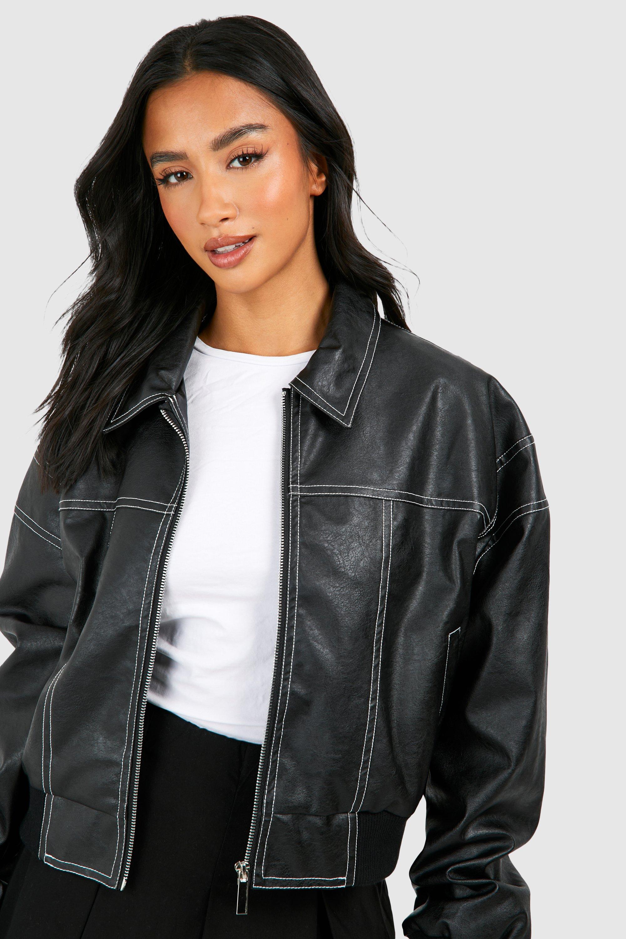 Petite black hot sale bomber jacket