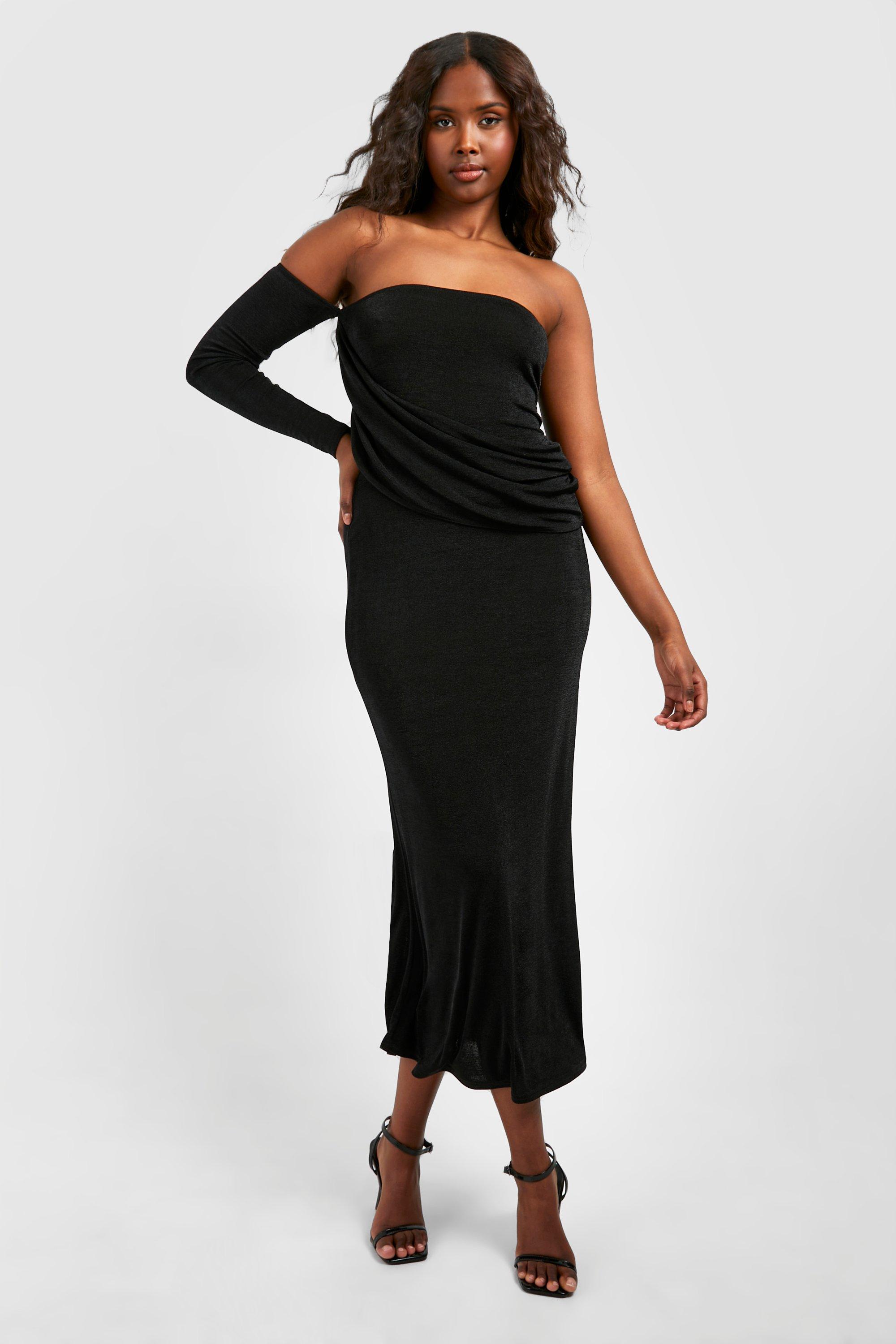 Black slinky 2024 maxi dress