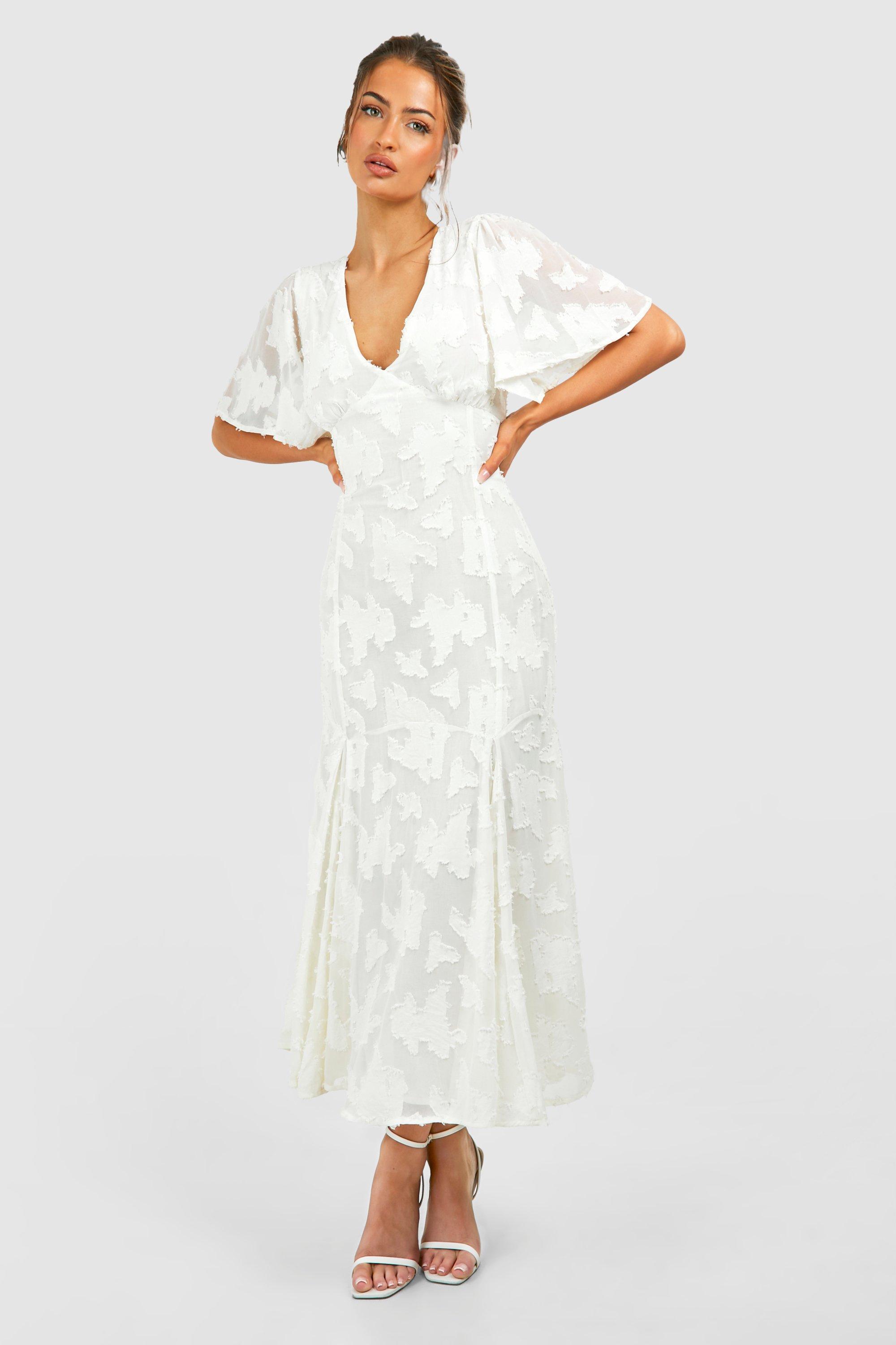 Burnout Floral Angel Sleeve Midaxi Dress | boohoo