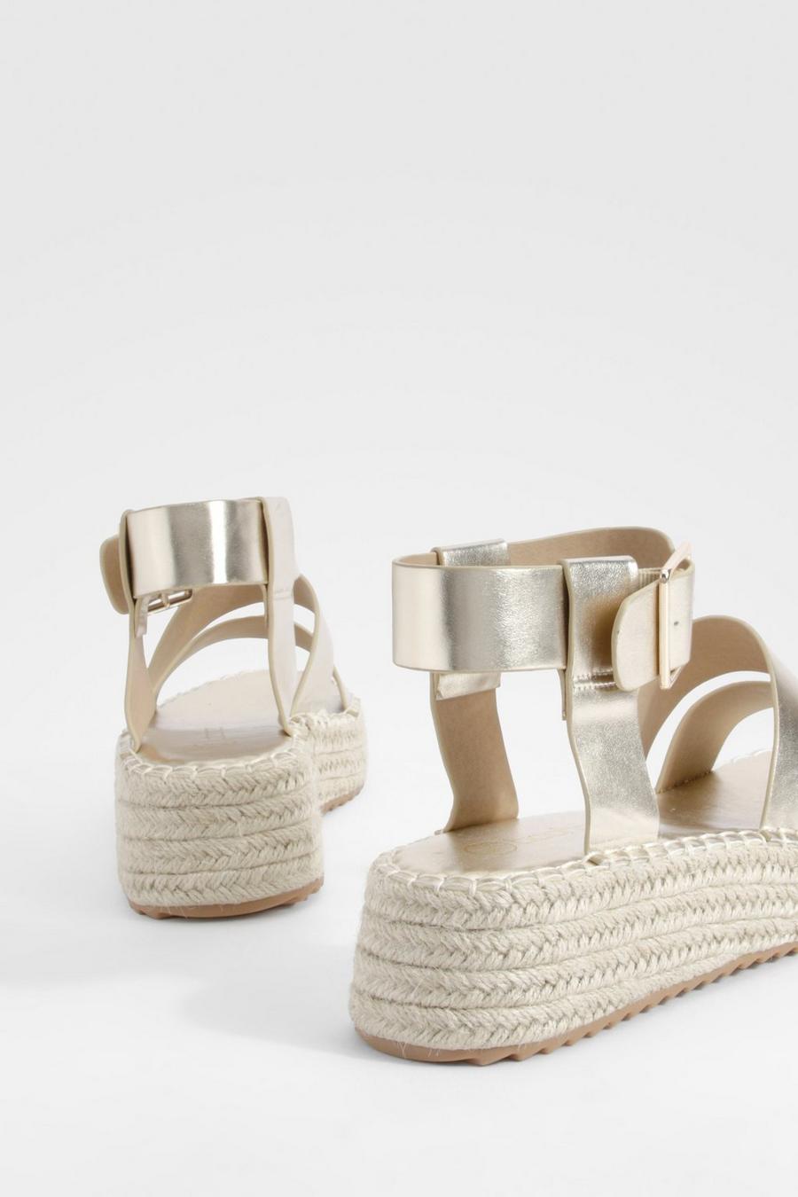 Platform-Sandalen mit Schnalle, Nude
