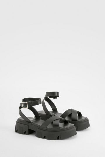 Crossover 2 Part Chunky Sandals black