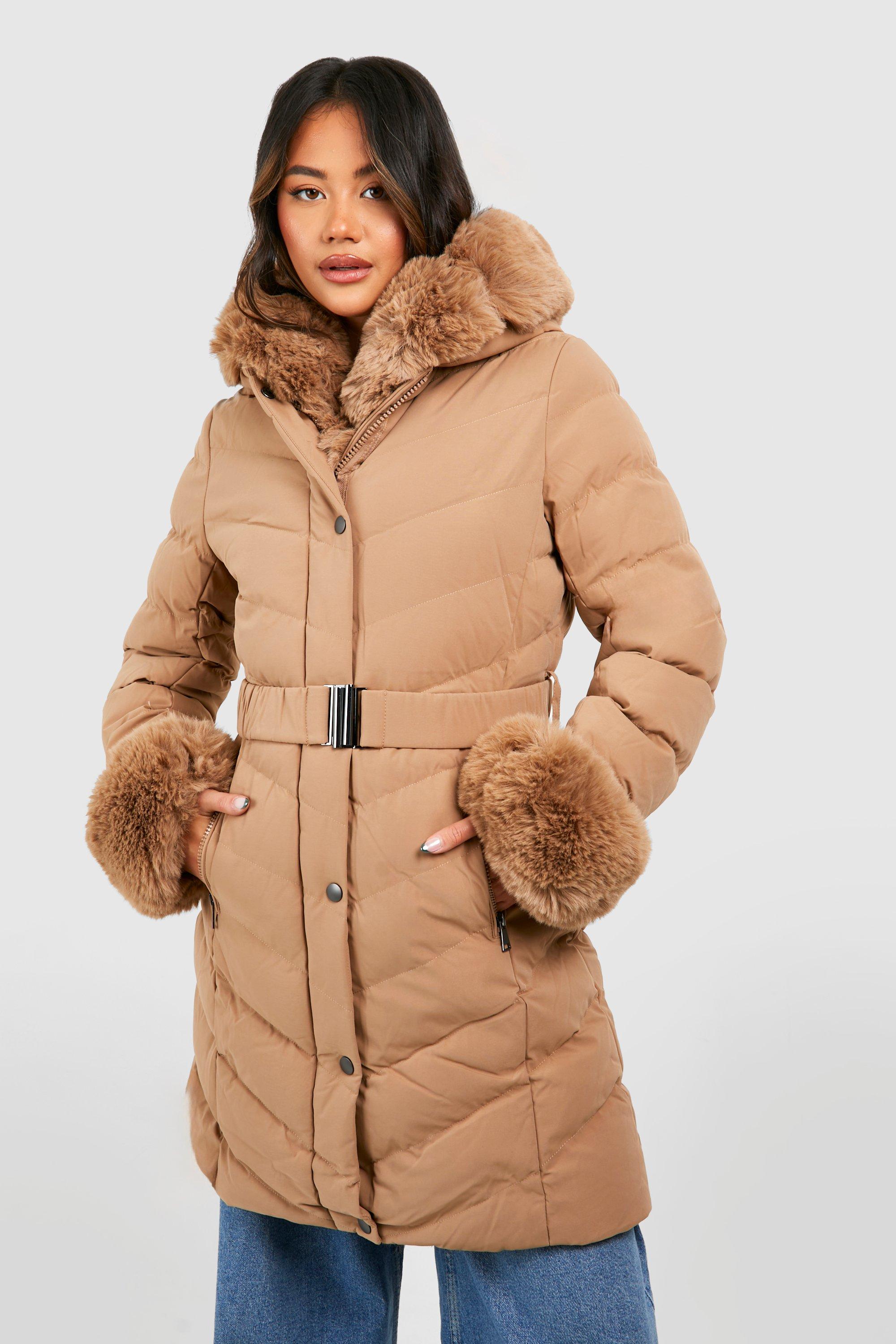 Faux Fur Trim Parka