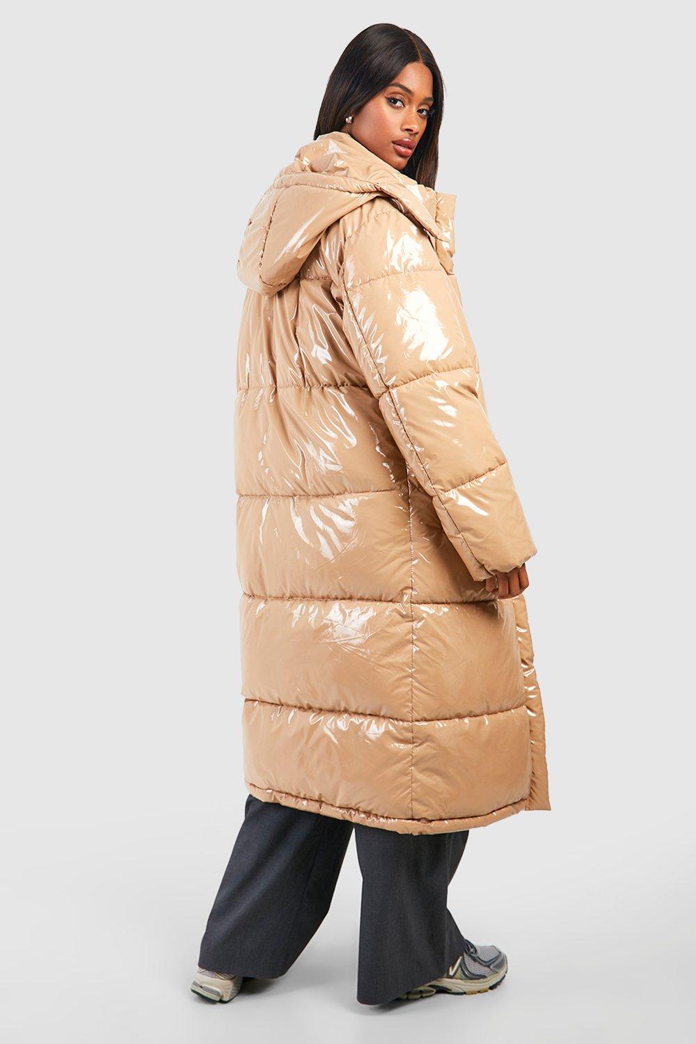 Womens vinyl store puffer coat