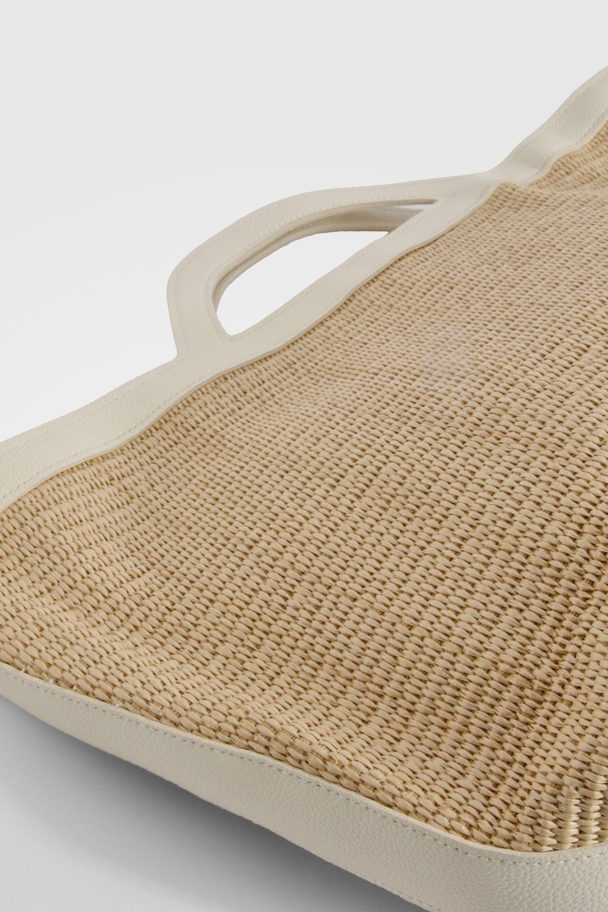 Edge Detail Straw Beach Bag