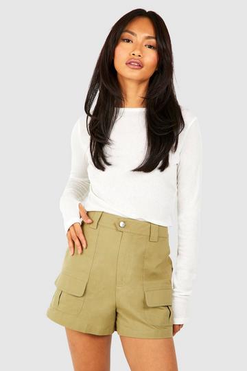 Khaki Utility Double Pocket Cargo Short