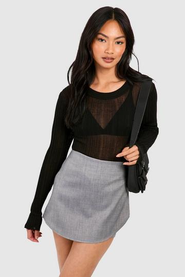 Crepe Wrap Skort charcoal