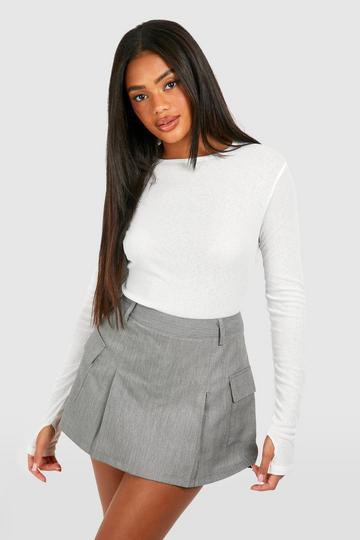 Box Pleat Skort grey