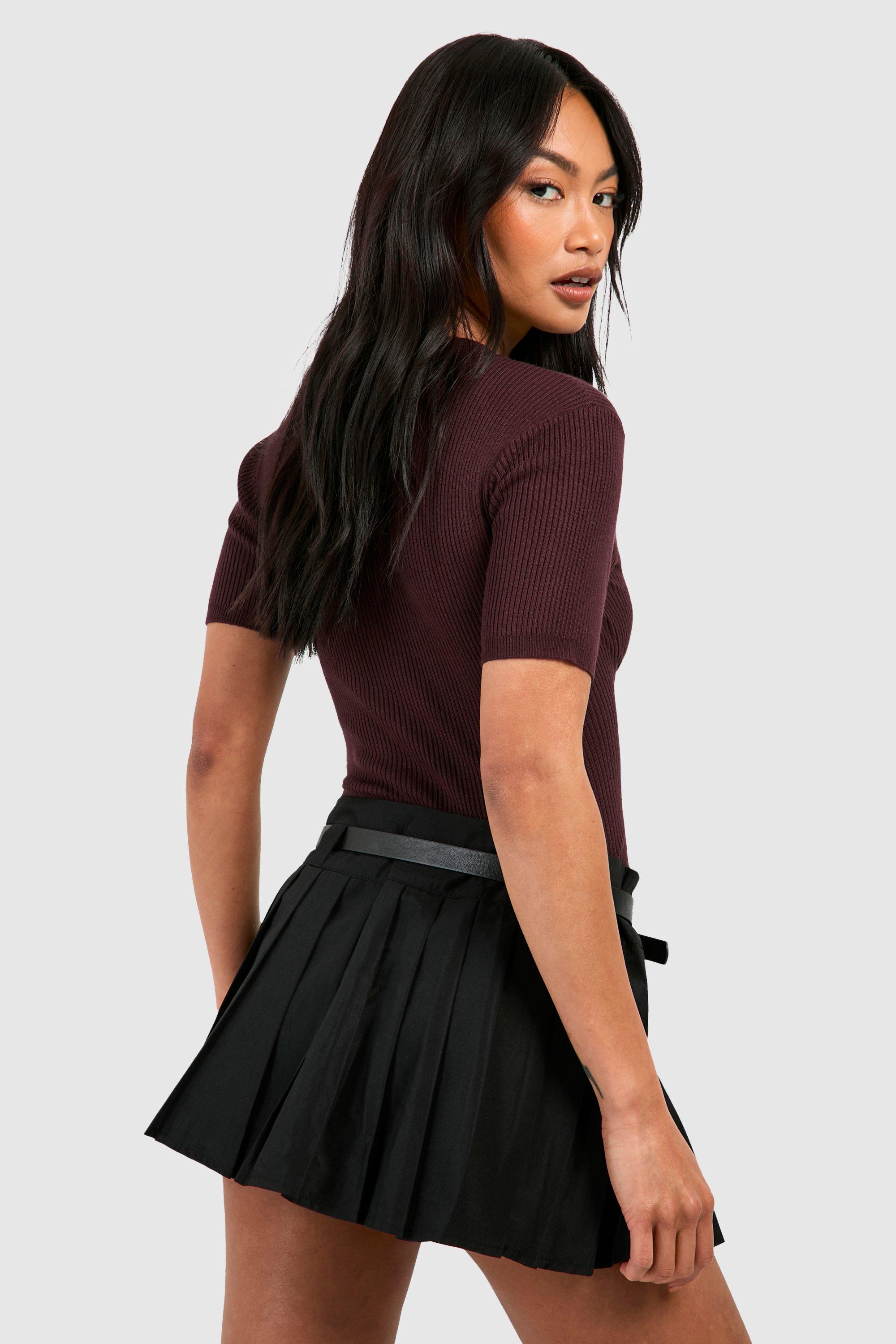 Black belted clearance skort