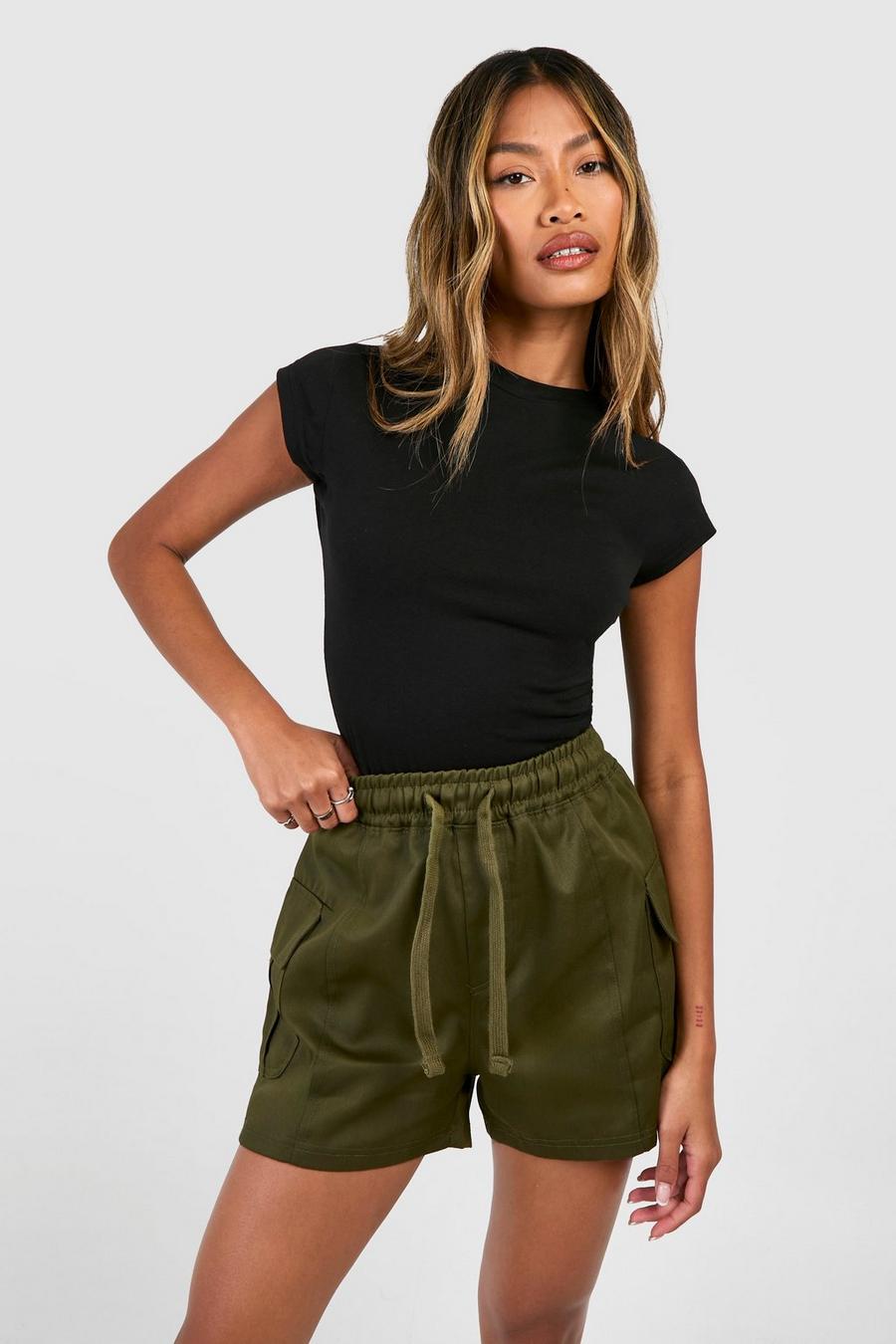 Khaki Cargo Shorts Met Zijzakken