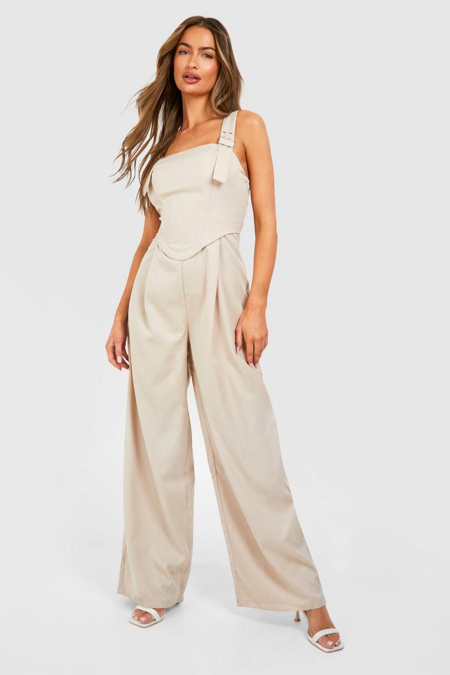 Utility-Jumpsuit mit Schnalle, Stone image number 1