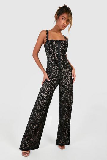 Lace Corset Jumpsuit black