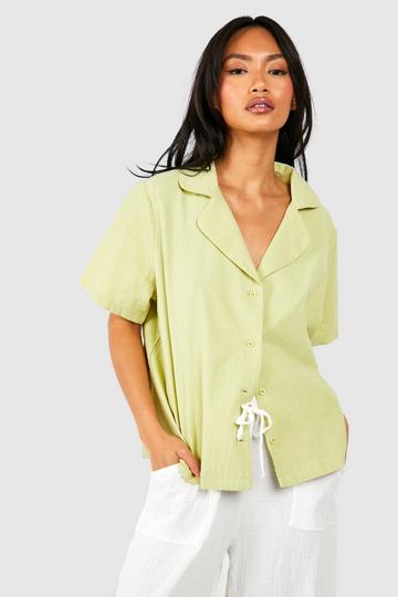 Linen Look Resort Shirt sage