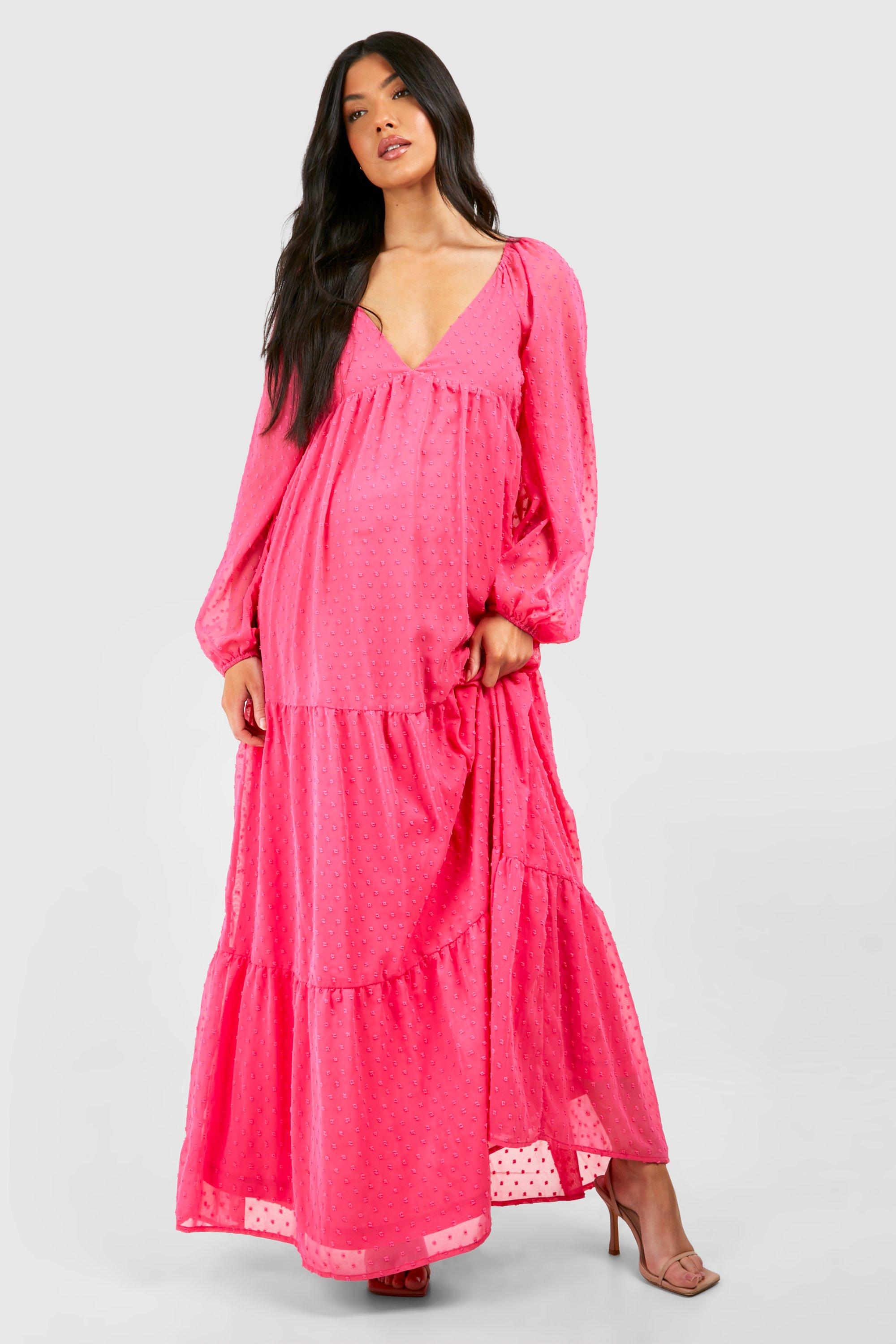 Boohoo maternity maxi dress online