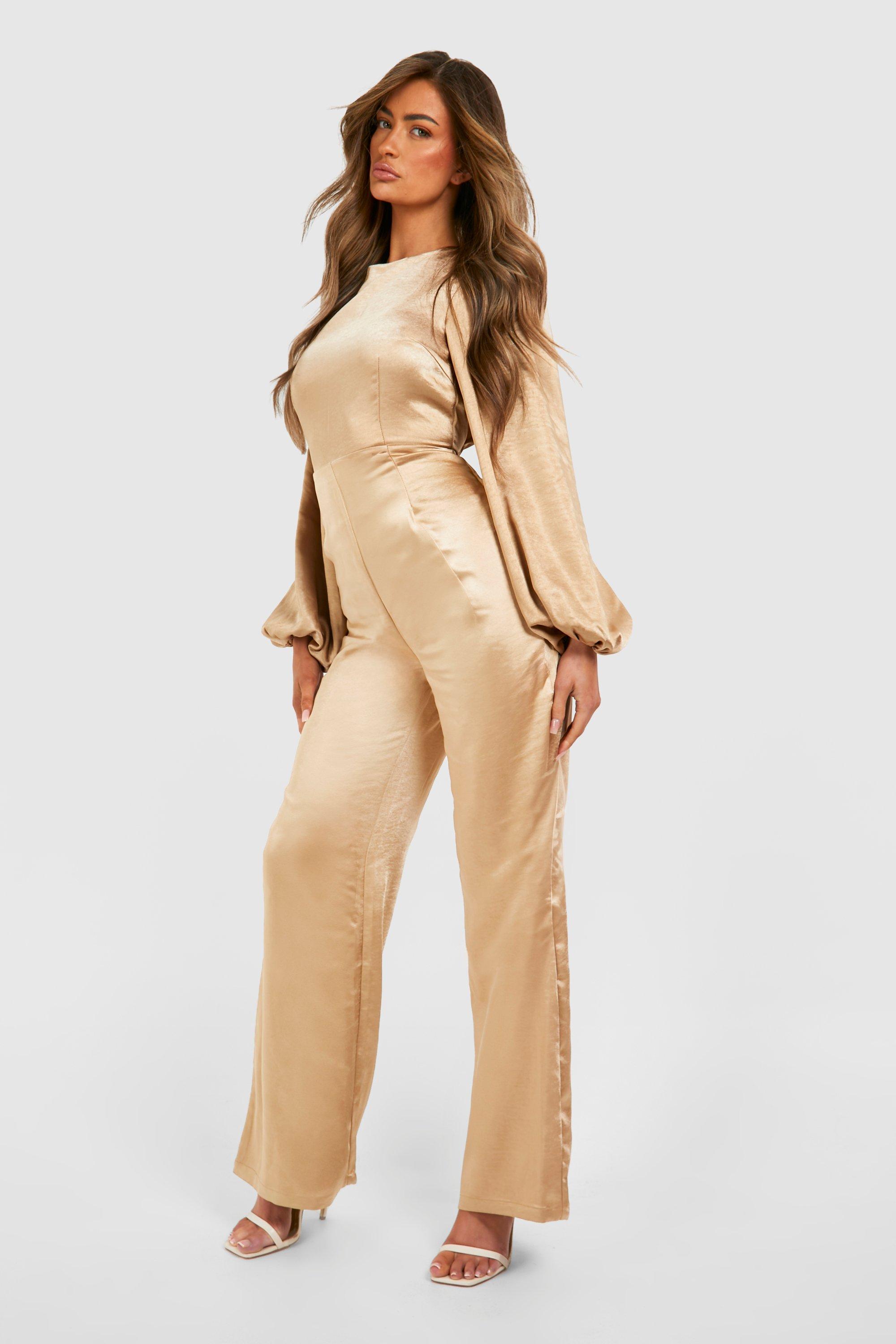 Gold bridesmaid jumpsuit on sale