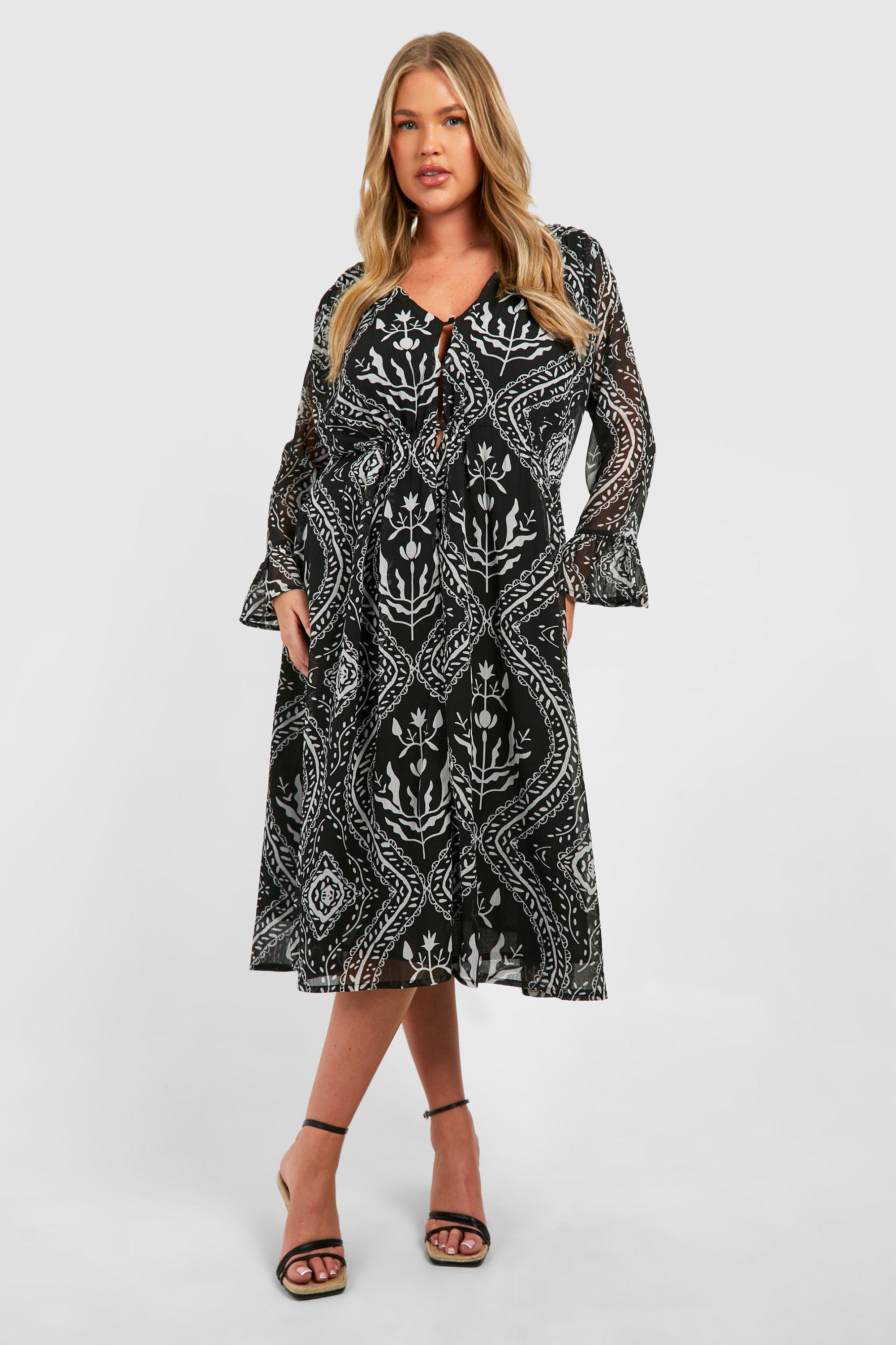 Boohoo paisley 2025 print midi dress