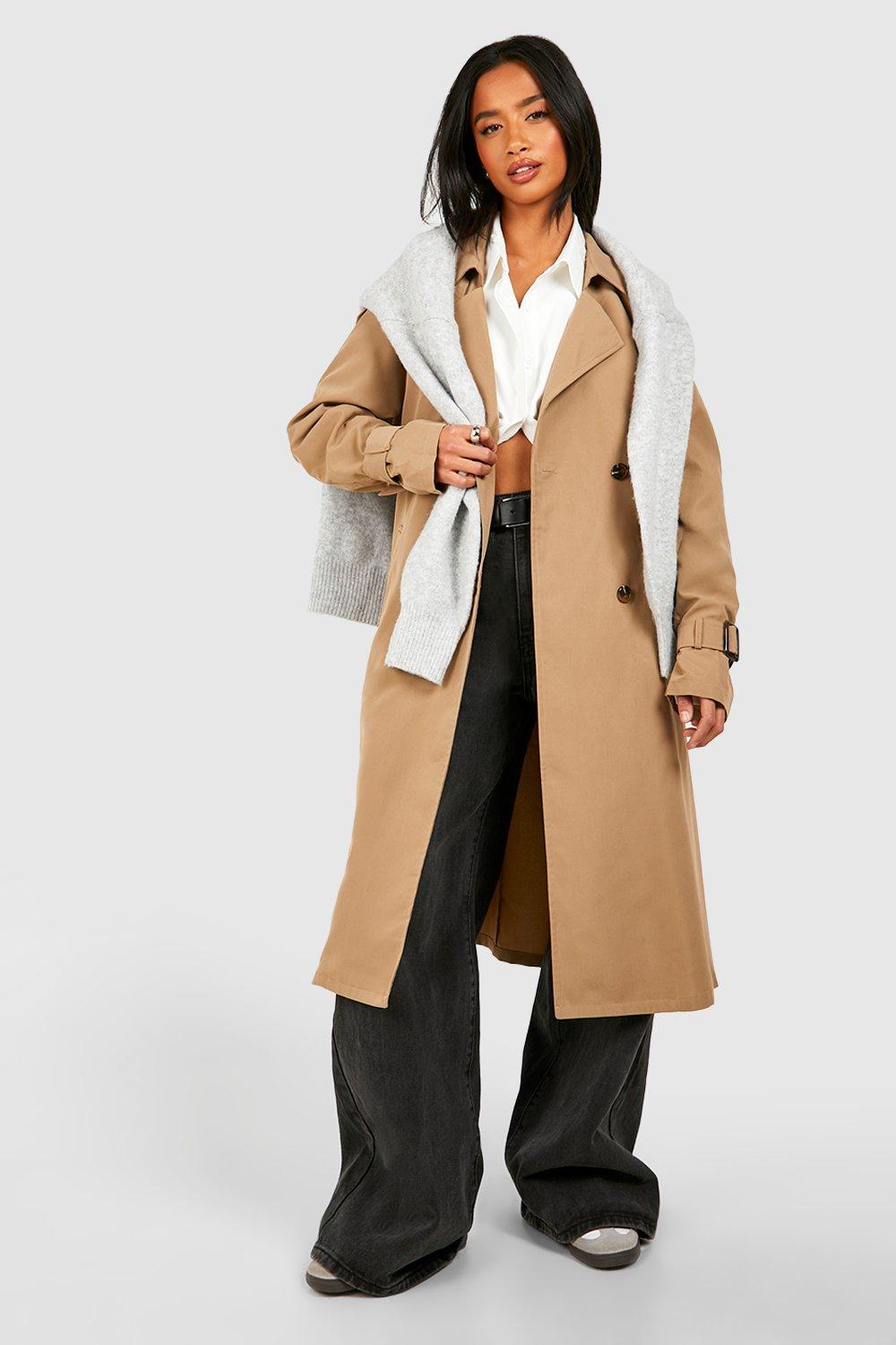 Boohoo petite tailored coat in clearance camel