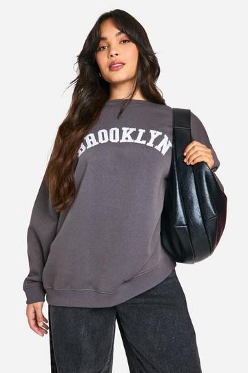 Plus Brooklyn Applique Sweatshirt charcoal