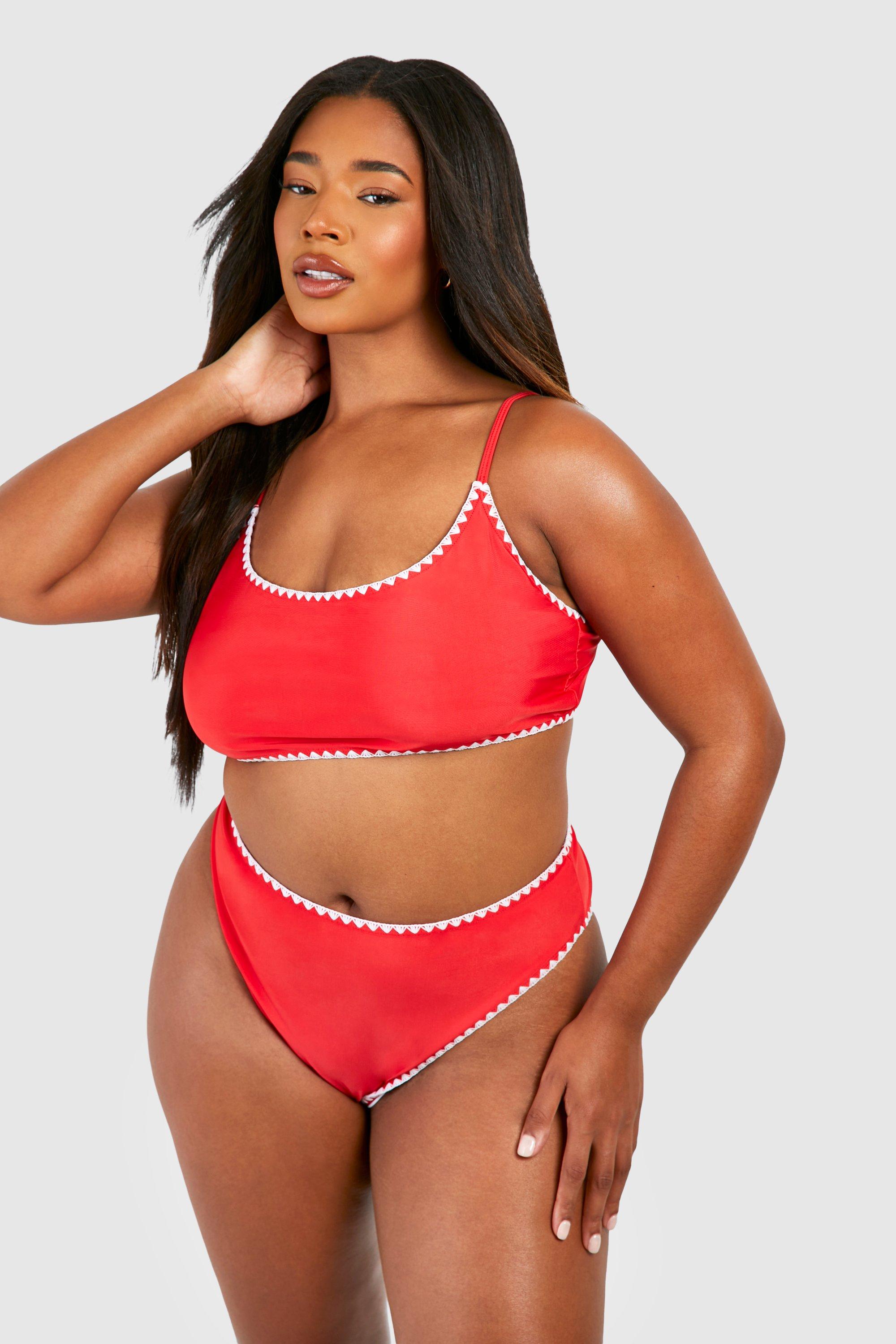 Plus size red bikini sale
