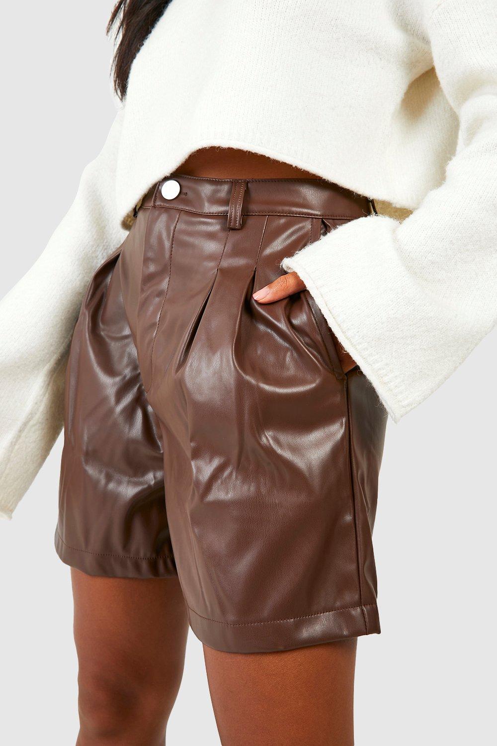 Faux Leather High Waisted Shorts