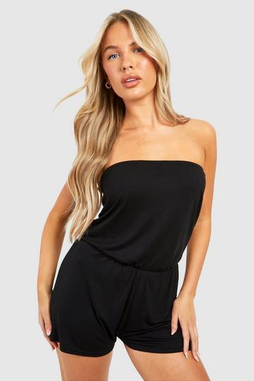 Strapless Jersey Strand Playsuit black