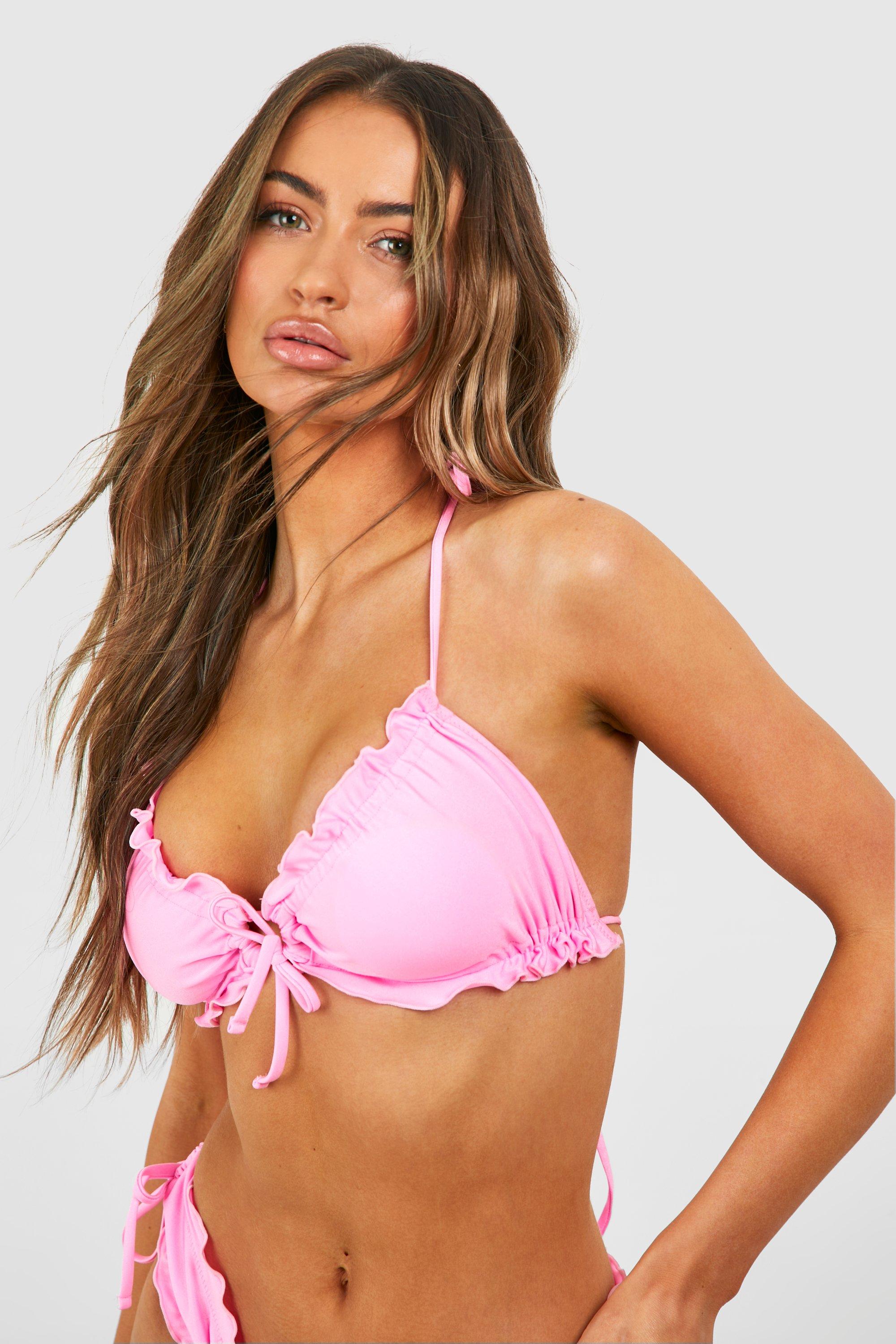 Ruffle Ruched Padded Bikini Top