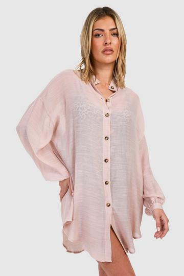 Chemise de plage longue en lin sand