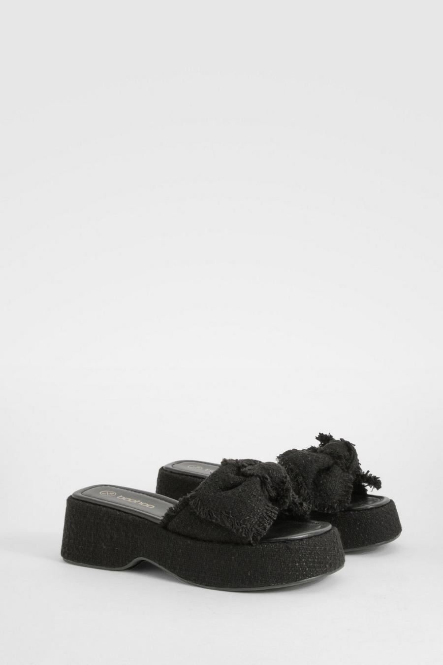 Bouclee Schuhe mit Schleife, Black