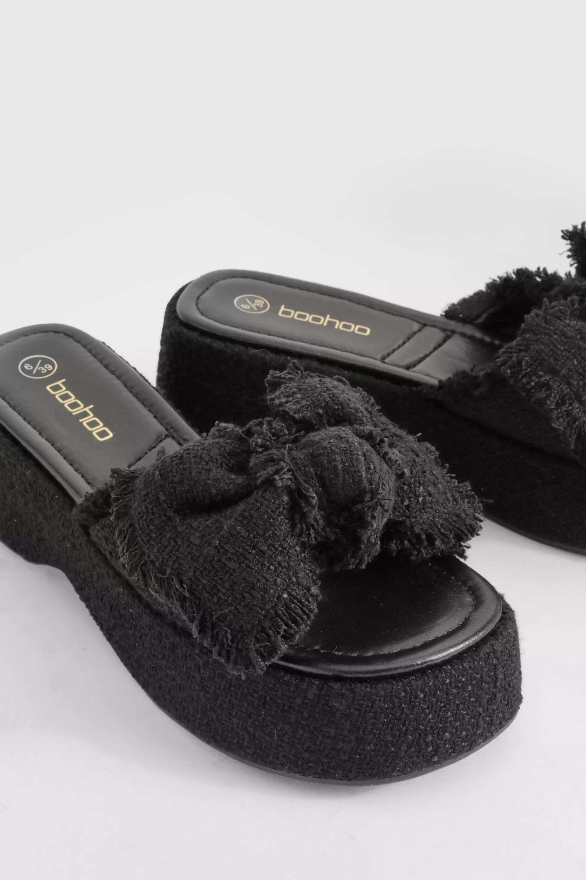 Black bow flatforms on sale