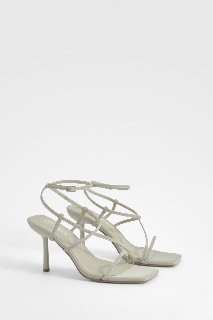 Sage Square Toe Strappy Mid Height Heels 