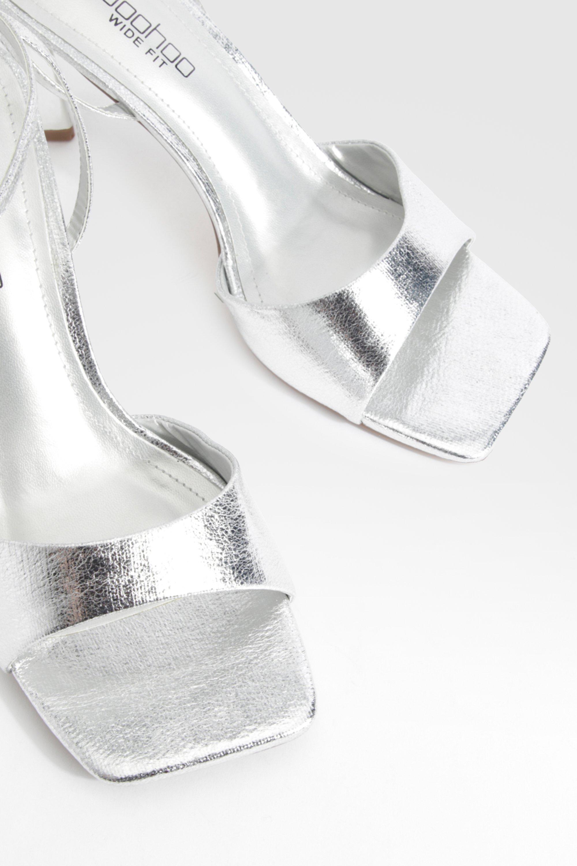 Silver heels boohoo deals