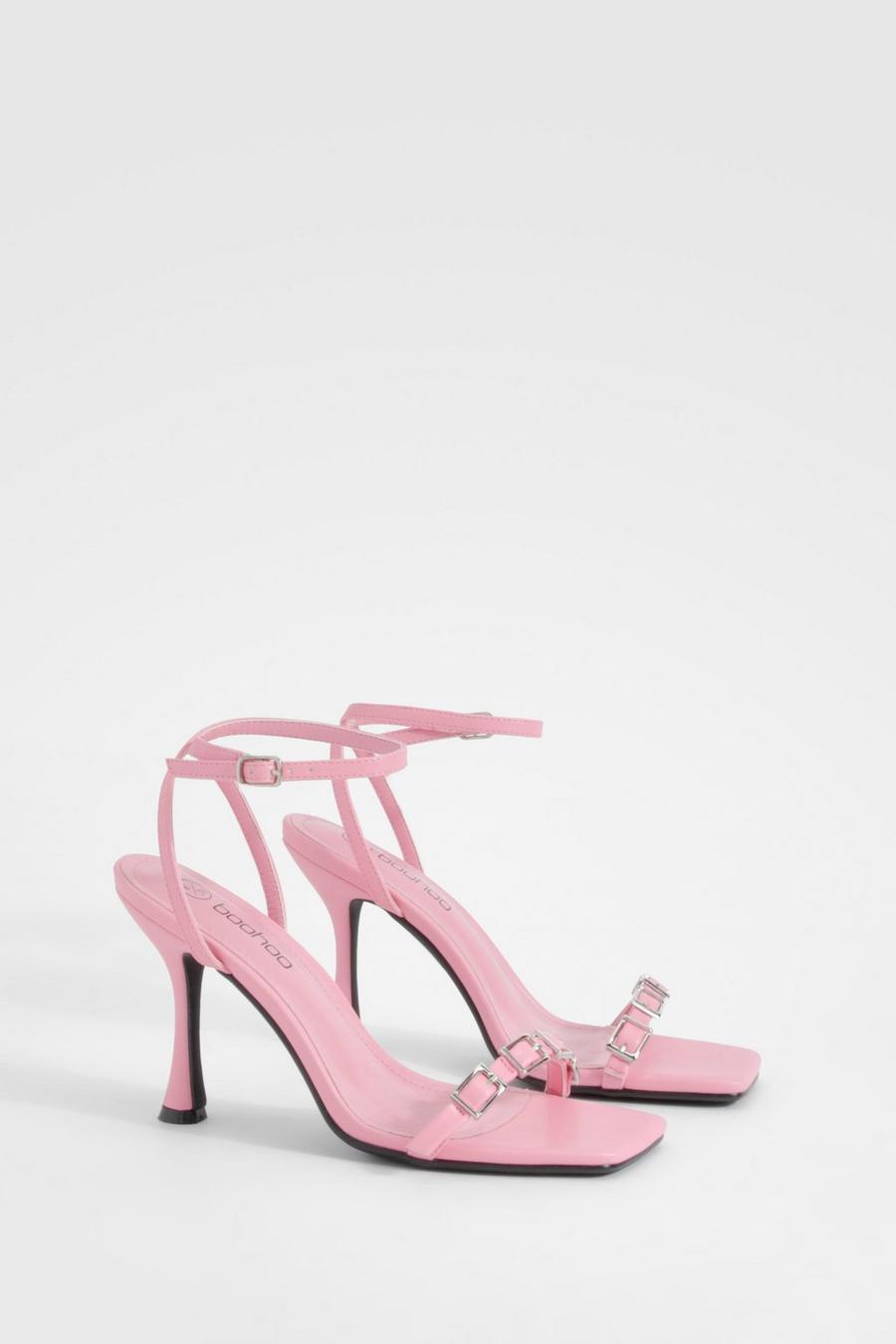 Zapatos minimalistas con hebilla y puntera cuadrada, Pink image number 1
