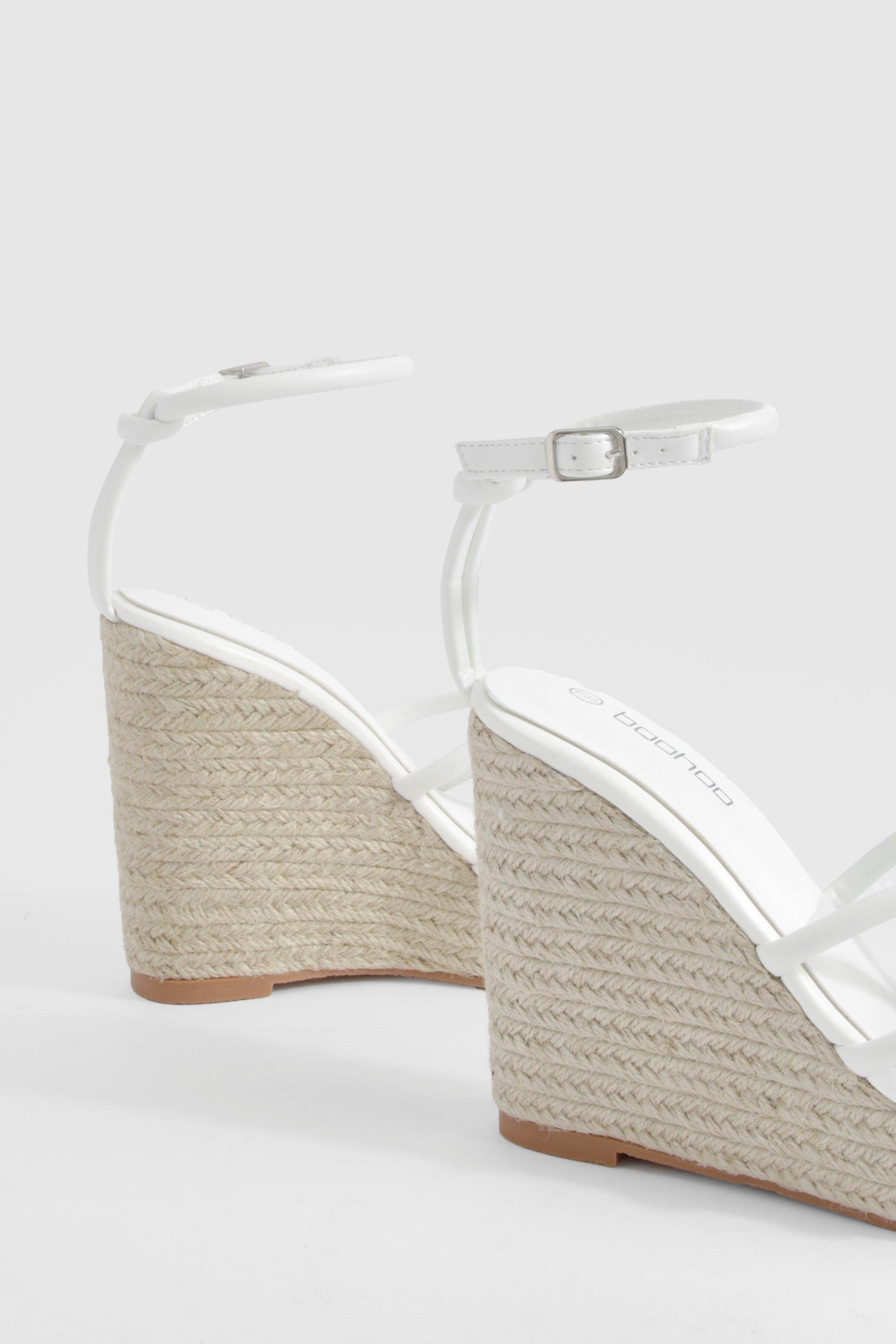 Wide Fit Knot Detail 2 Part High Wedges boohoo