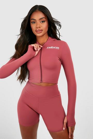 Rose Veste de sport premium à capuche