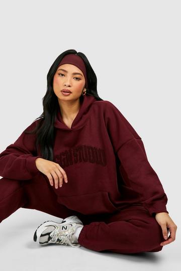 Petite Dsgn Studio Hooded Applique Tracksuit maroon