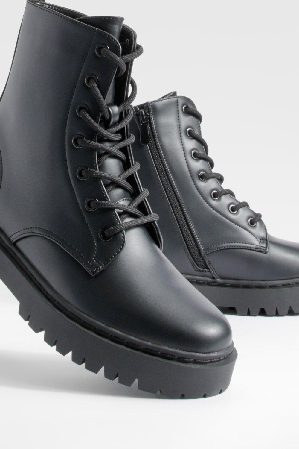 Boohoo lace up deals hiker boots