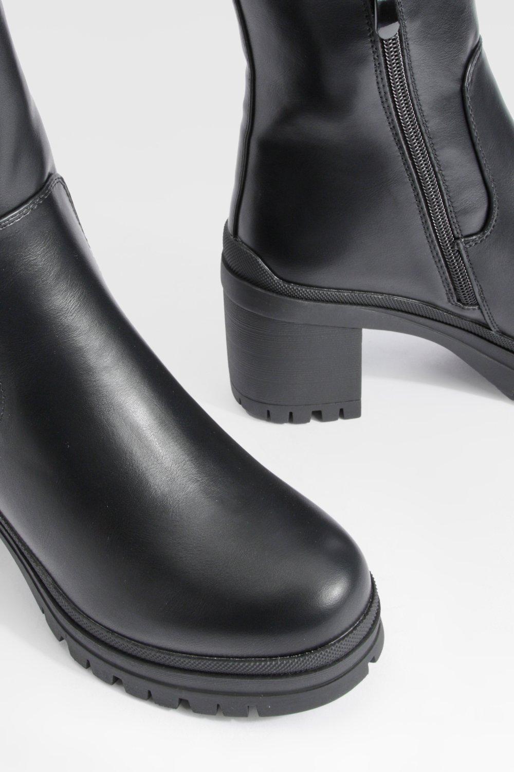 Boohoo chunky store heel chelsea boot